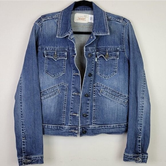 𝅺levi's Denim Jean Jacket Trucker Vintage M - Picture 16 of 16